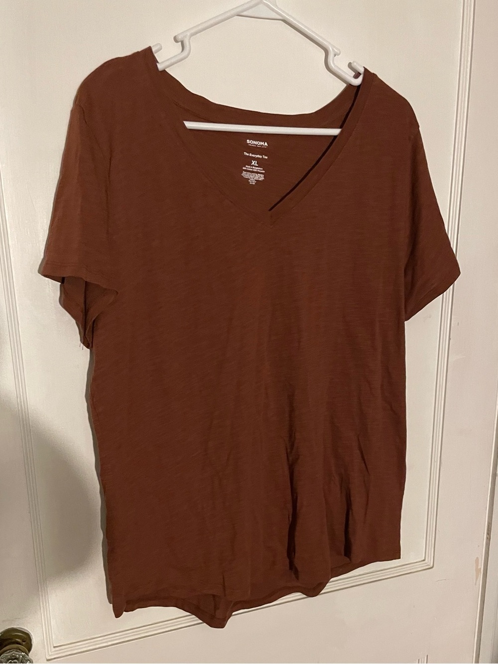 Sonoma Women's V-Neck Short Sleeve Tee - Rust Brown